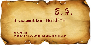 Brauswetter Helén névjegykártya